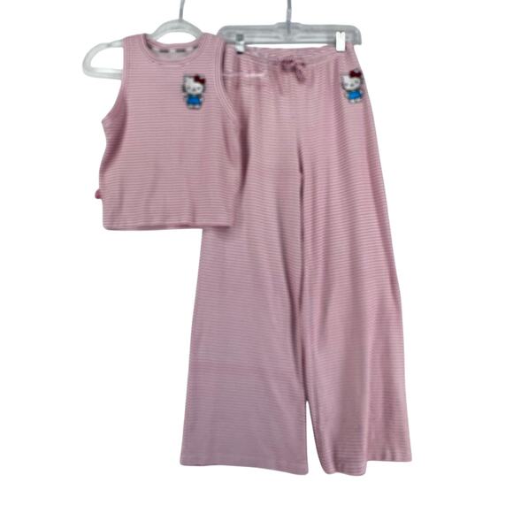 Sanrio Other - Hello Kitty Pajama Set Womens Small Pink Stripe Lounge Sleep Sanrio coquette
